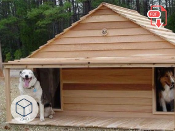 dual dog house plans