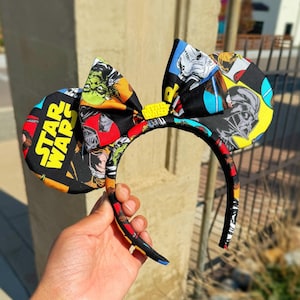 Orejas de Minnie de Star Wars vintage, orejas de Minnie de Star Wars, diadema con orejas de Mickey, orejas de Mickey, galaxia, orejas de Minnie para adultos, Galaxy's Edge, orejas de ratón