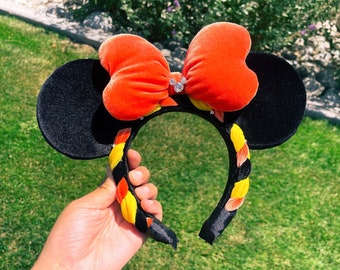 Candy Corn Halloween Minnie Mouse Ears, Halloween Disney Ears, Halloween Minnie Ears, Minnie Mouse Ears, Mickey Mouse Ears, Halloween Disney