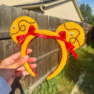 Pooh Minnie Ohren – Winnie Puuh inspiriertes Disney Stirnband – Sherpa Pooh Disneygebundene Ohren – Handgemachte Minnie Ohren, Pooh Minnie Ohren