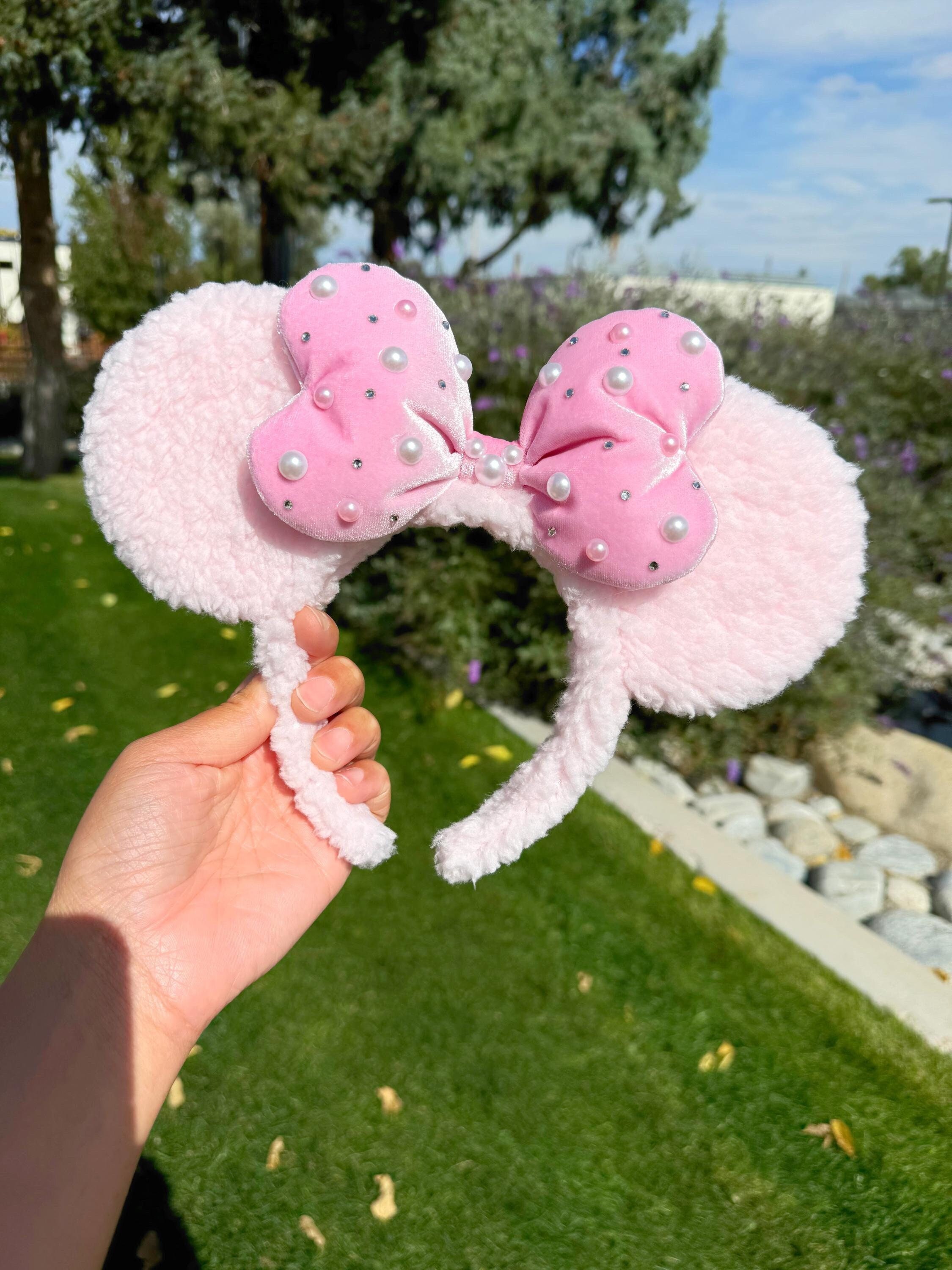 Pink Pearl Sherpa Minnie Ears, Pink Sherpa Disney Ears, Pink  display picture 1