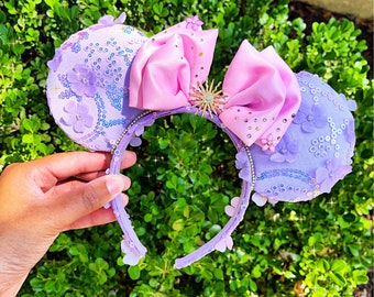 Rapunzel Minnie Ears, Rapunzel Disney Ears, Rapunzel Mickey Ears, Purple Princess Minnie Ear, Princess Ears, Minnie Ear, Tangled Ears