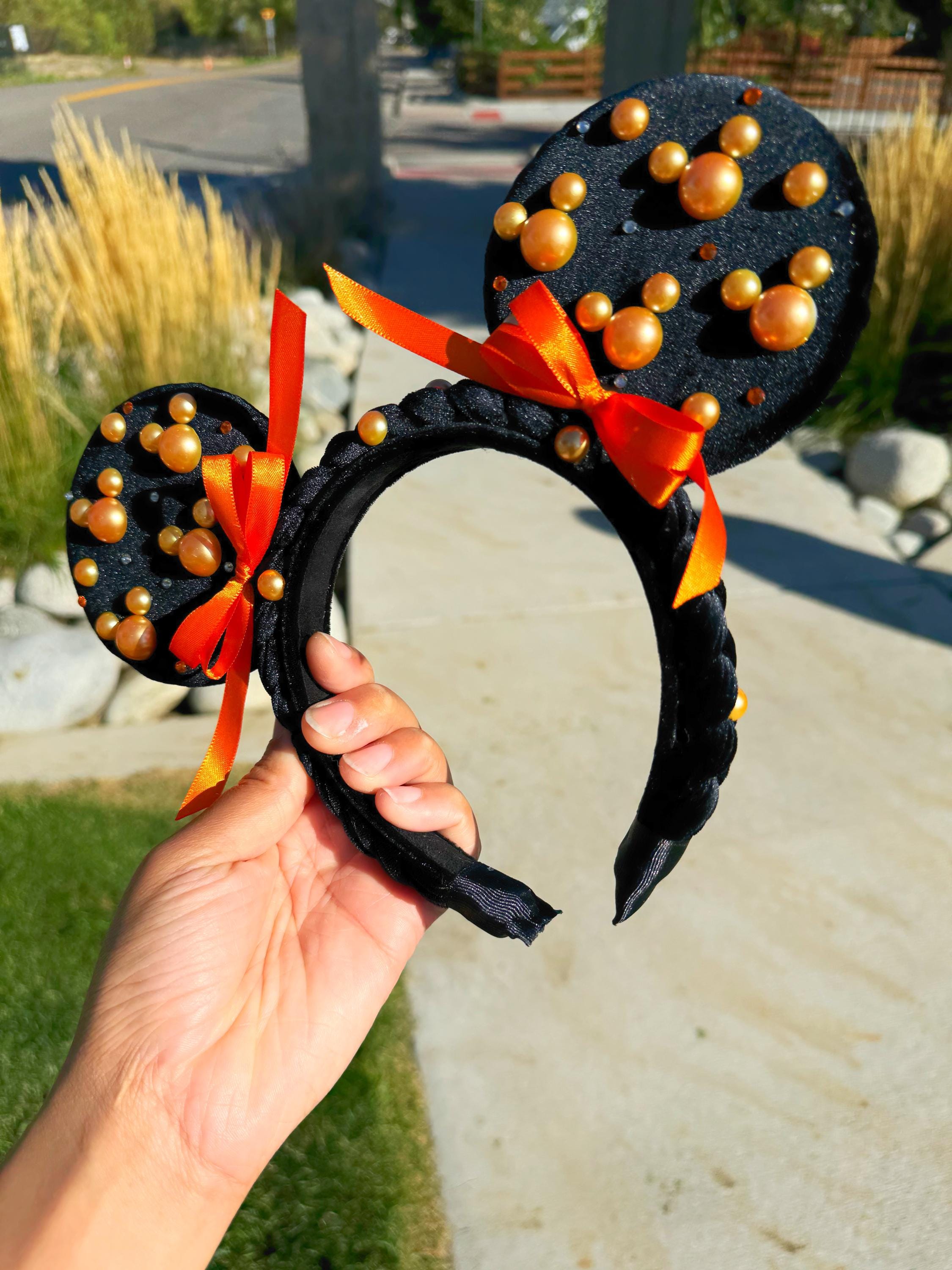 Halloween Pearl Minnie Mouse Ear - Orange Pearl Mickey  display picture 2