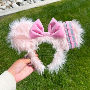 Pink Chewy Monster Ears Headband, Mouse Ears, Pink Mouse Ears