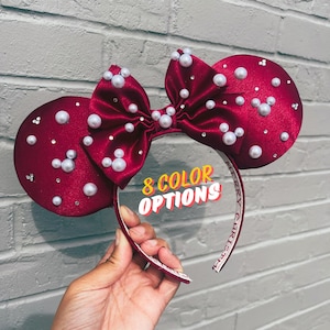 Sparkling Pearl Minnie Ears, Pearl Minnie Ears, Pearl Mickey Ears, Cute Mickey Ears, Mouse Ear Headband, Pearl Disney Ear, Minnie Mouse Ears
