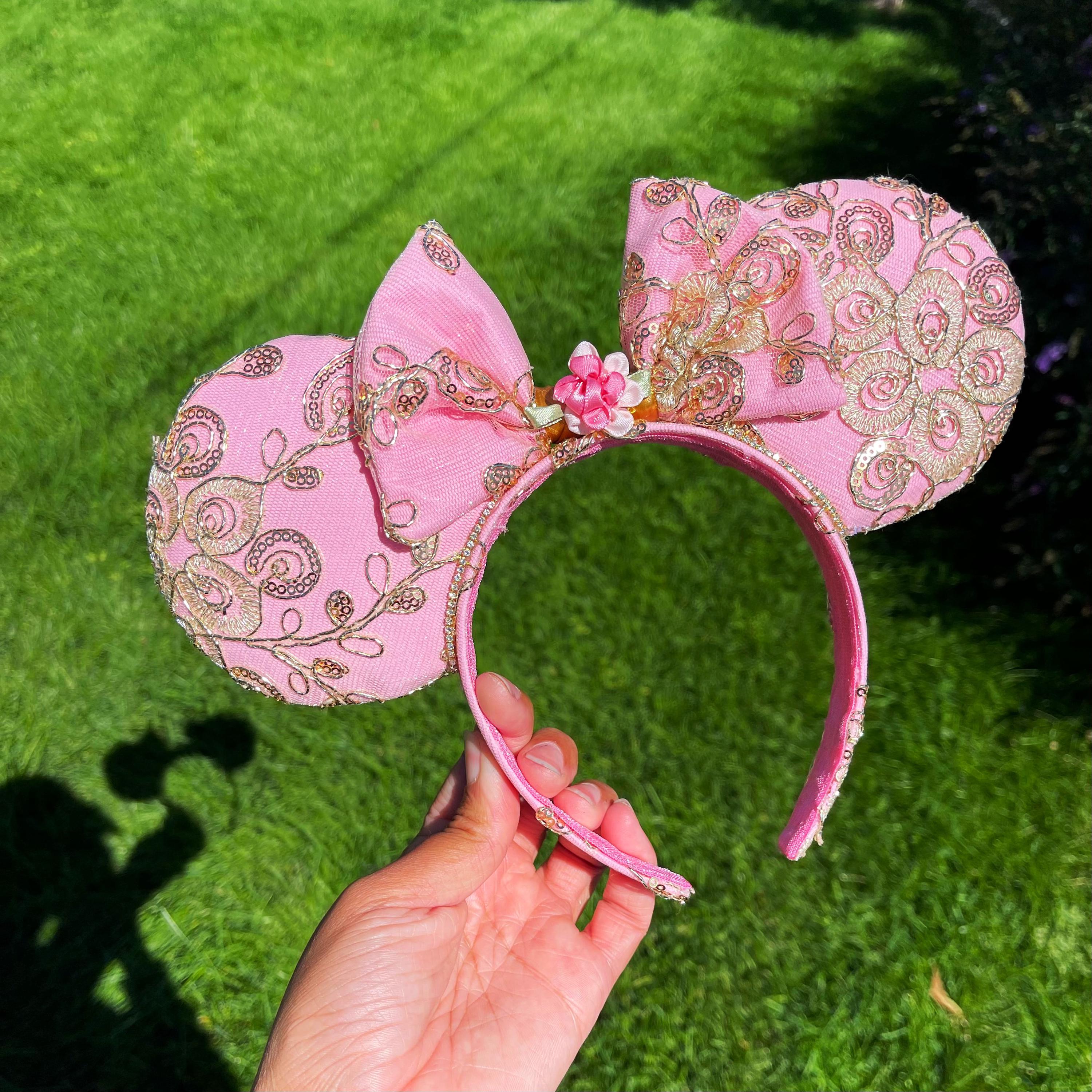 Pink Princess Minnie Ear | Elegant Embroidered Park Headband  display picture 2