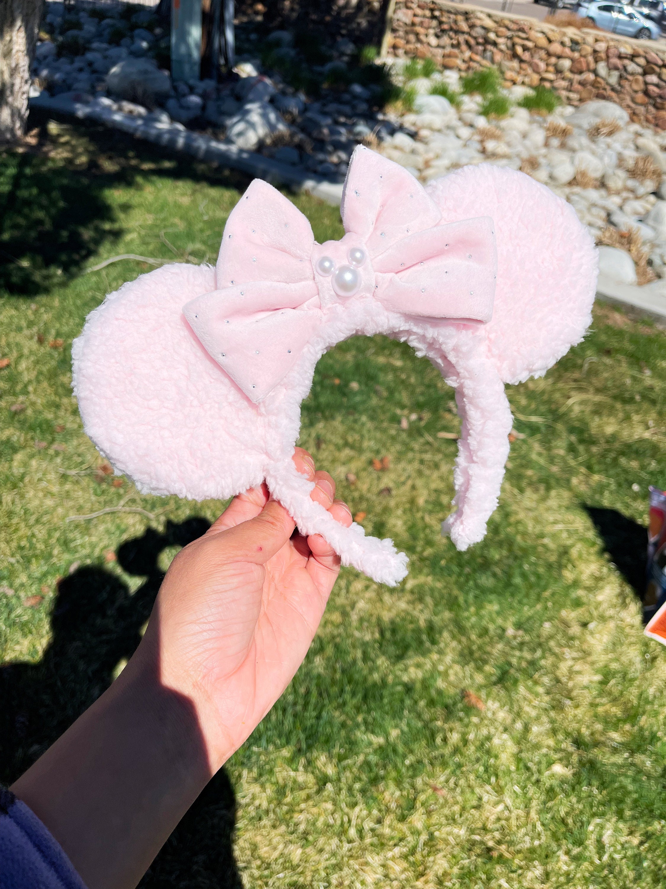 Pink Sparkling Sherpa Minnie Ears, Sherpa Ears, Minnie Ears  display picture 3