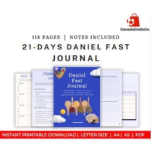 21-Day Daniel Fast Journal: Meal Planner Daily Devotions| Prayer, Faith, Bible Study Tracker |Spiritual Fasting Guide for Christian Growth
