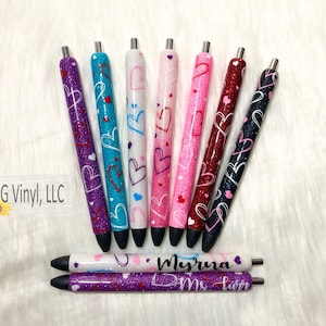 Valentine's Day Glitter Pen | Refillable Gel Pen | Personalized Custom Gifts | Resin Pen