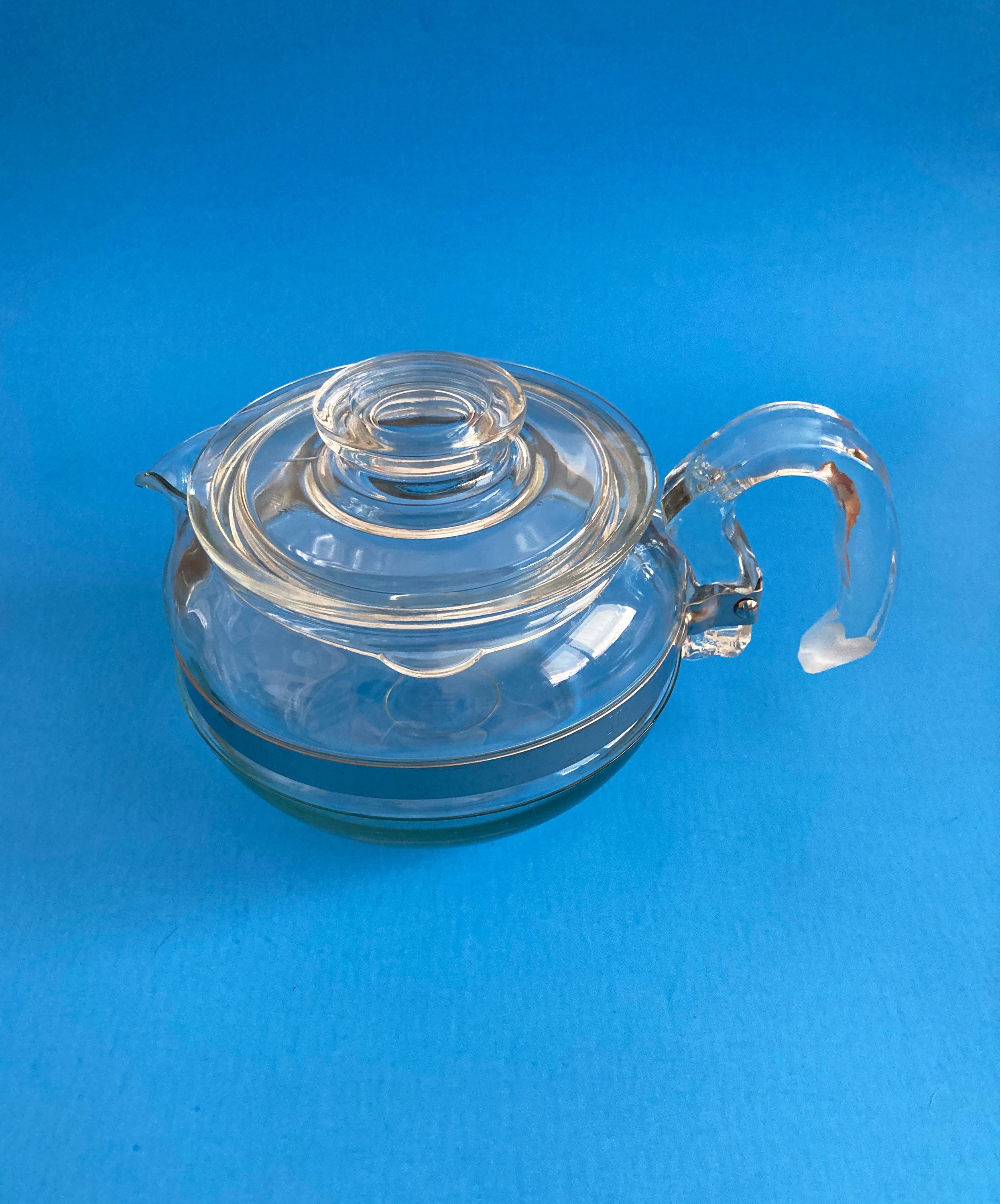 Pyrex Tea Pot Vintage Flameware 8446-B Blue Glass 6 Cup Stovetop Kettle  Antique Unusual, Unique 6 Cup Old Tea Pot, Kitchenware, Tea Service -   Israel