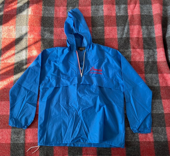 Vintage blue windbreaker made by BELL with Canada… - image 1