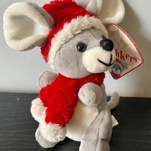 Sears Exclusive 2001 Christmas Mouse WISHKERS  W/tags Plush & Beans 