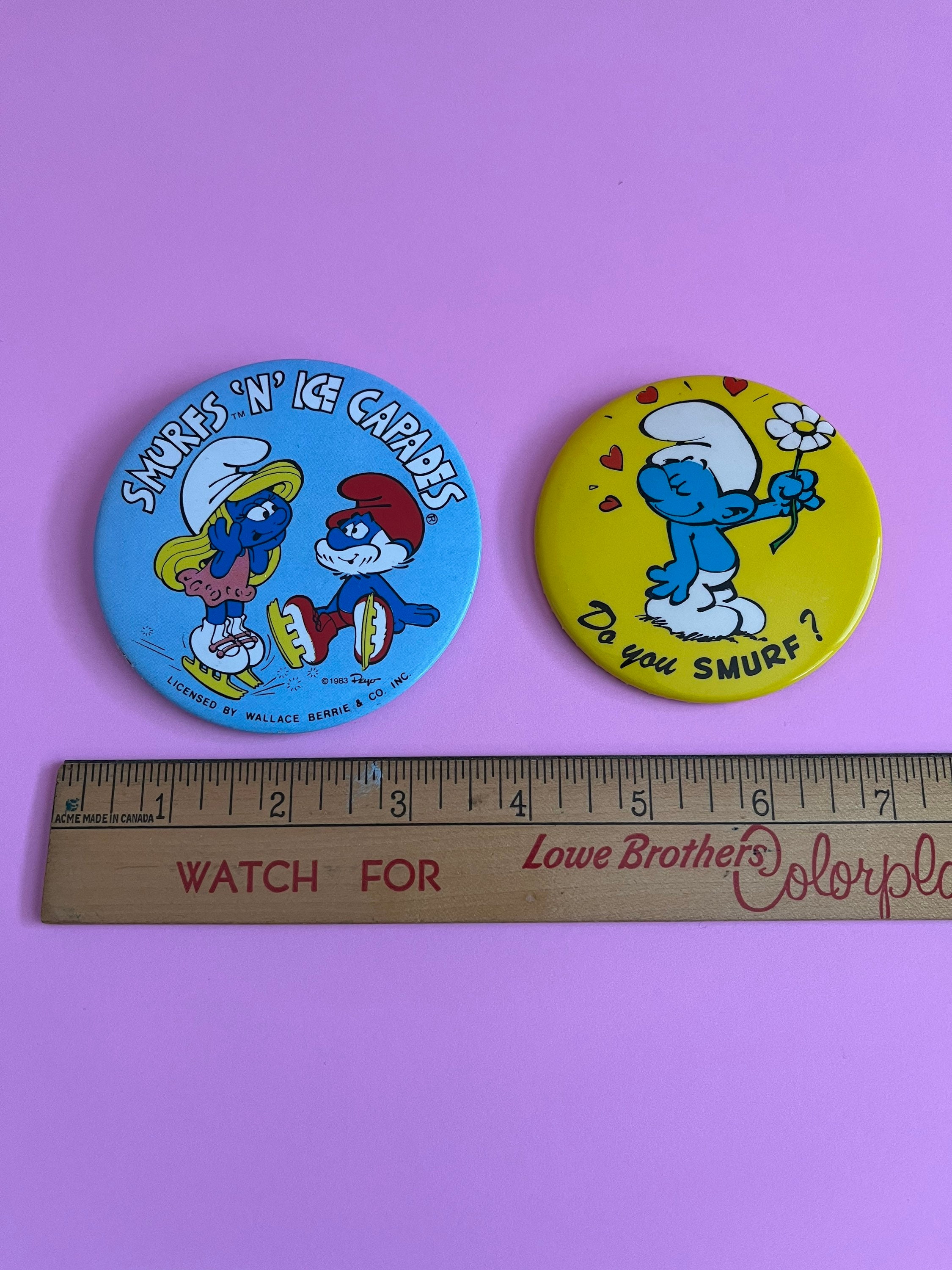  Smurfette Smurfs Smurf Girl Cartoon 80s Lapel Pin