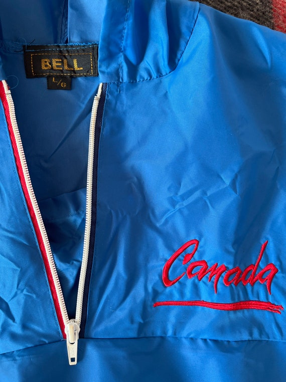 Vintage blue windbreaker made by BELL with Canada… - image 3