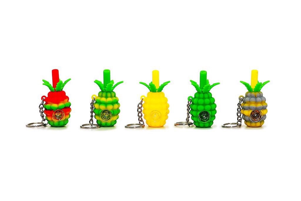 Pineapple Keychain Pineapple Silicone Bowl Mini Pipe Etsy UK