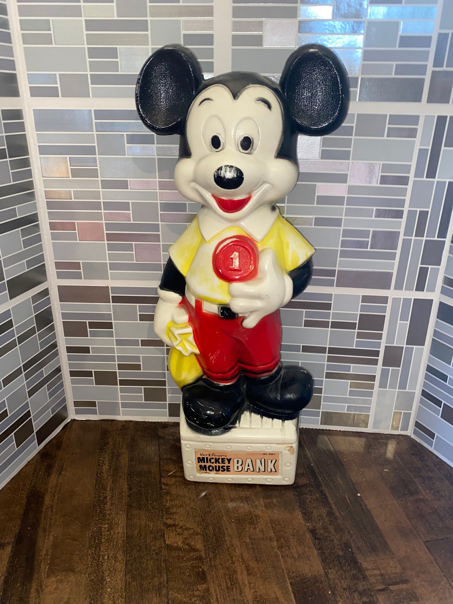 Walt Disney Mickey Mouse Bank Transogram Etsy