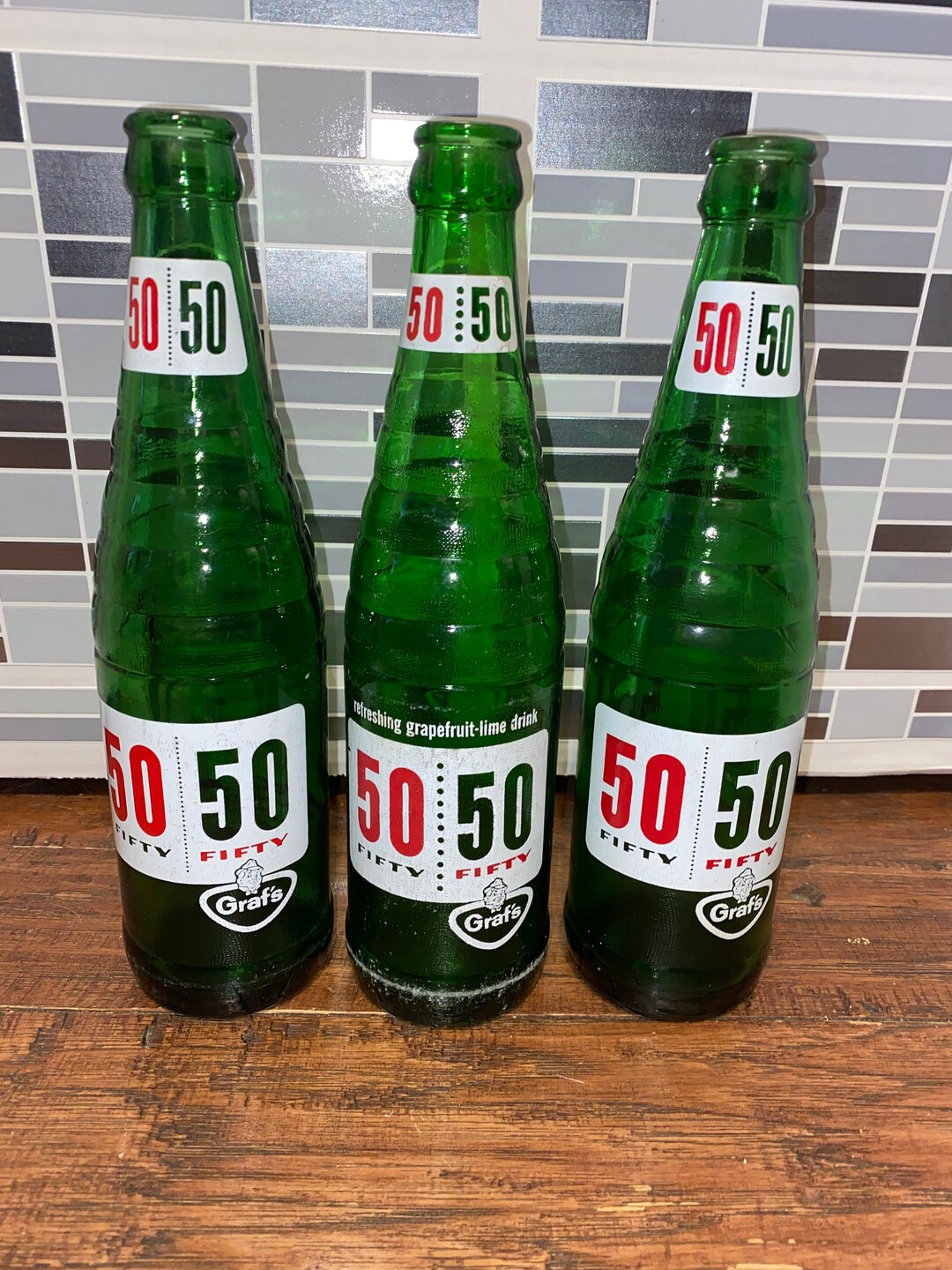 Grafs Vintage 50/50 Glass Bottles Etsy