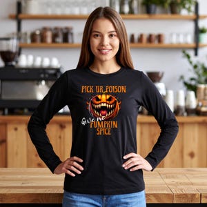 Give Me Pumpkin Spice Long Sleeve Tee, Fall Apparel, Unisex Shirt, Halloween Costume, Spooky Season Fashion, Autumn Vibes