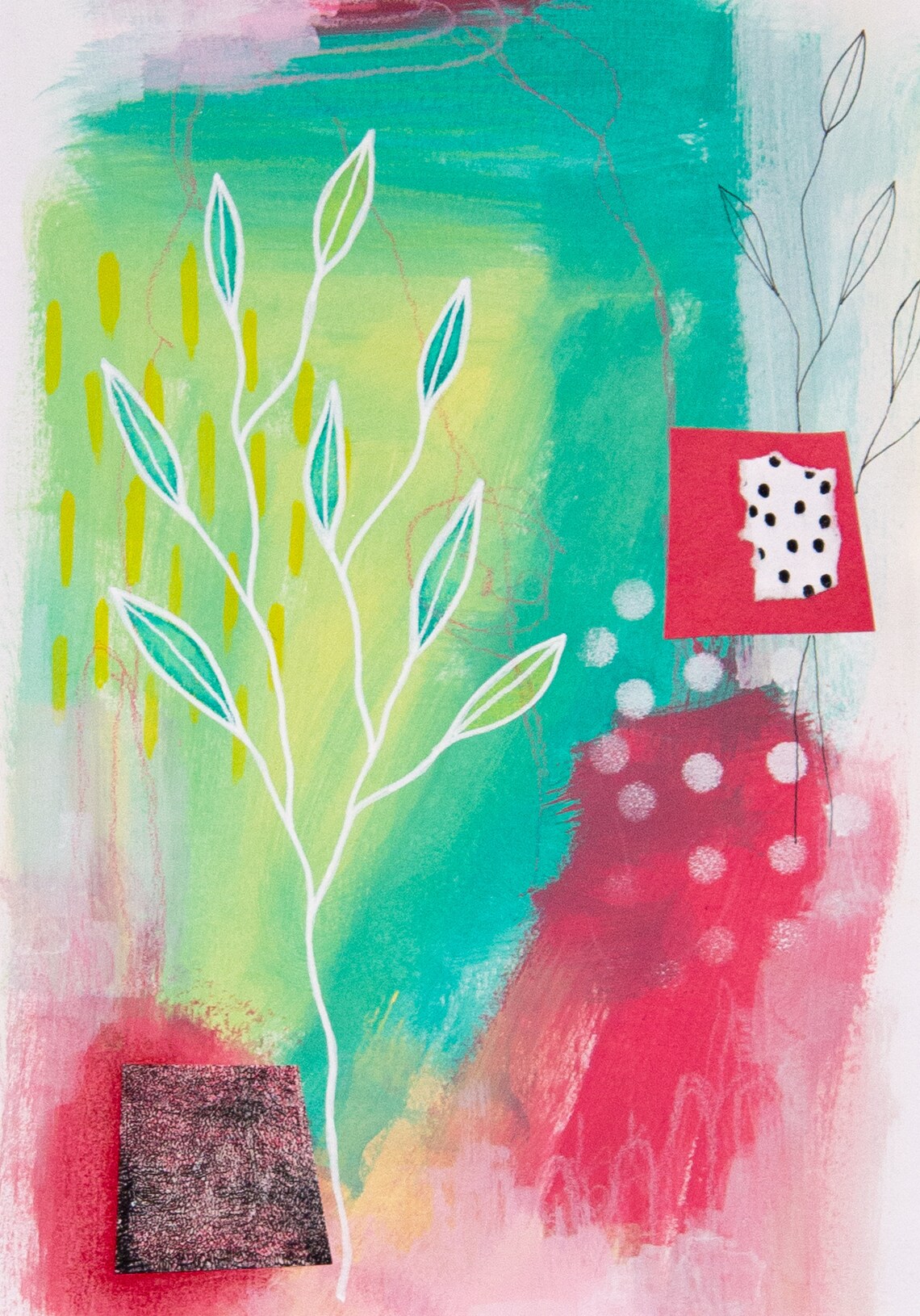 Original Abstract Painting on Paper Art Colorful Abstract Etsy