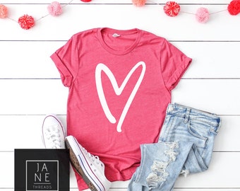 Women's Heart Shirt | Bella Tee | Women's Cute Shirt | Soft TShirt | Grafische T-shirt voor vrouwen | Mom Shirt | Grafische Tees | Vrouwen t-shirts