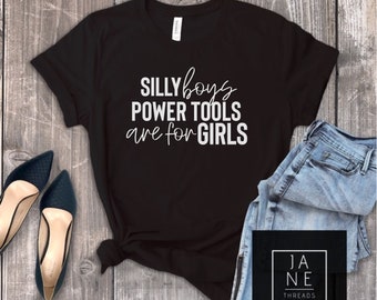 Plus size- domme jongens elektrisch gereedschap zijn voor meisjes shirt, vrouwen houtbewerking shirt 2X-4X maten, womens tshirt, shirt voor bouwer, cadeau voor haar