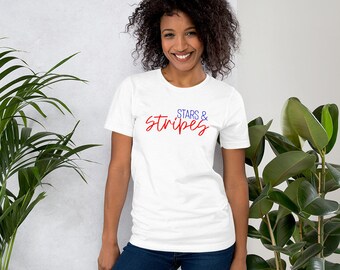 4th of July shirt, stars and stripes shirt, women's patriotic shirts, 4th of july graphic tee, fourth of july tee, red white and blue shirt