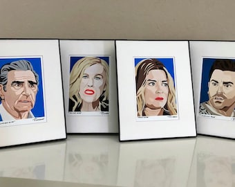 Set of 4 "Schitt's Creek" Prints - Matted and Framed to 8x10
