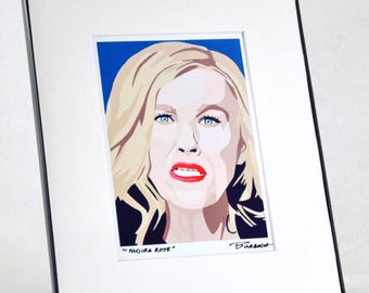 Signed reprint of my “Moira Rose” painting - Matted and framed to 8x10