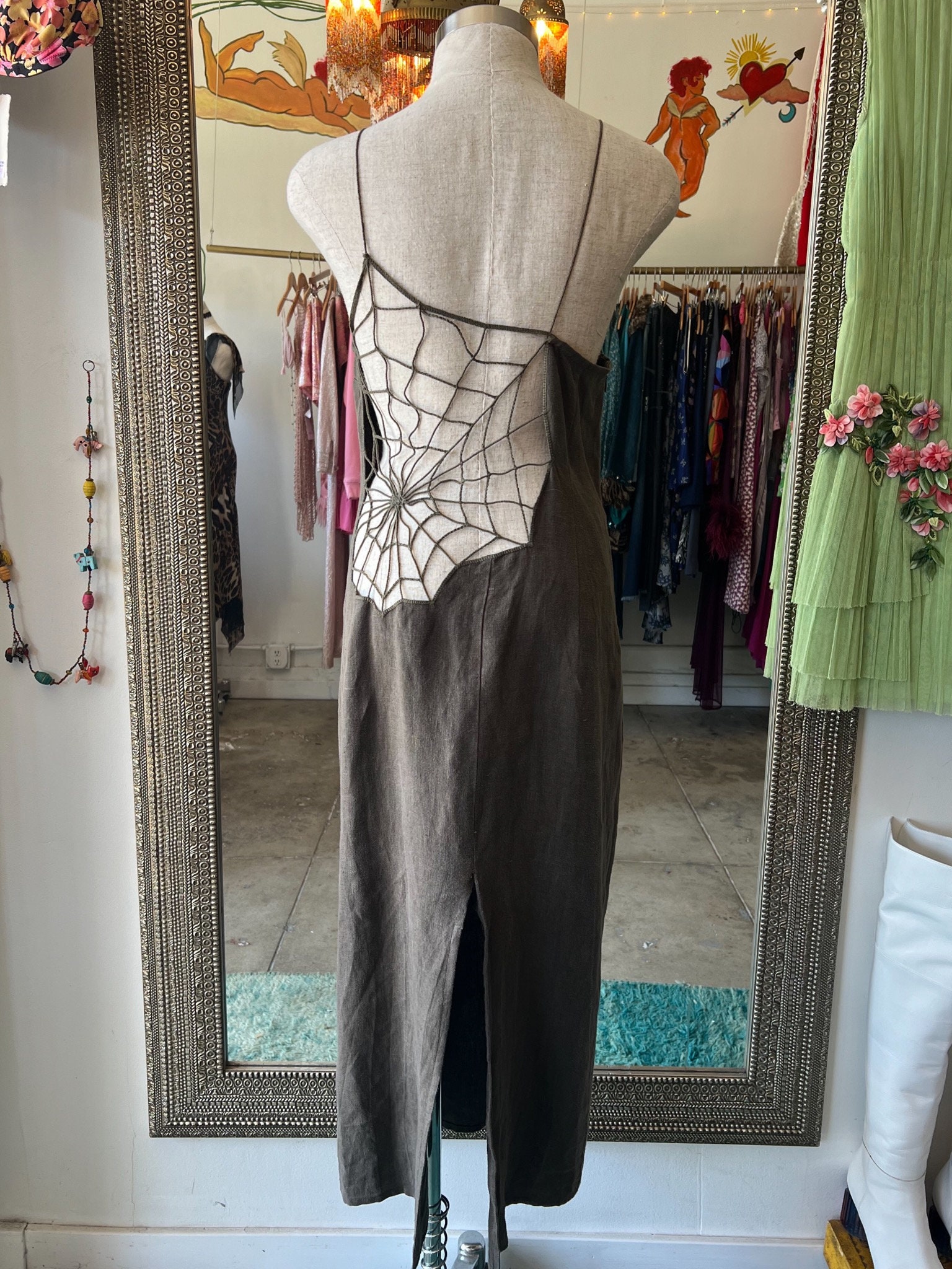 Paloma Wool “maleek” Spider Web Linen Dress - Etsy