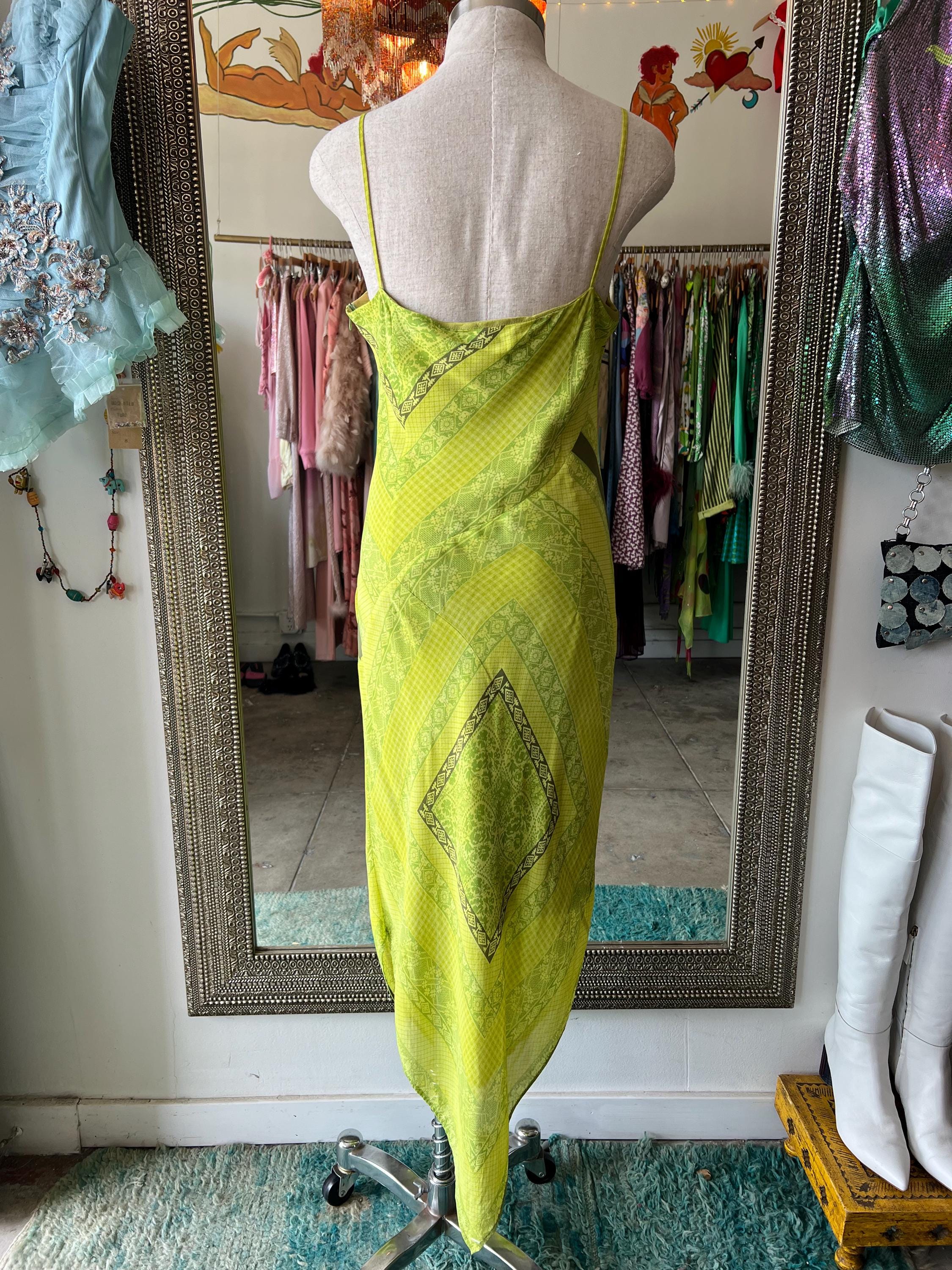 Green Handkerchief Scarf Dress