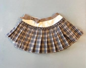 Falda plisada a cuadros color canela de Dolce & Gabbana