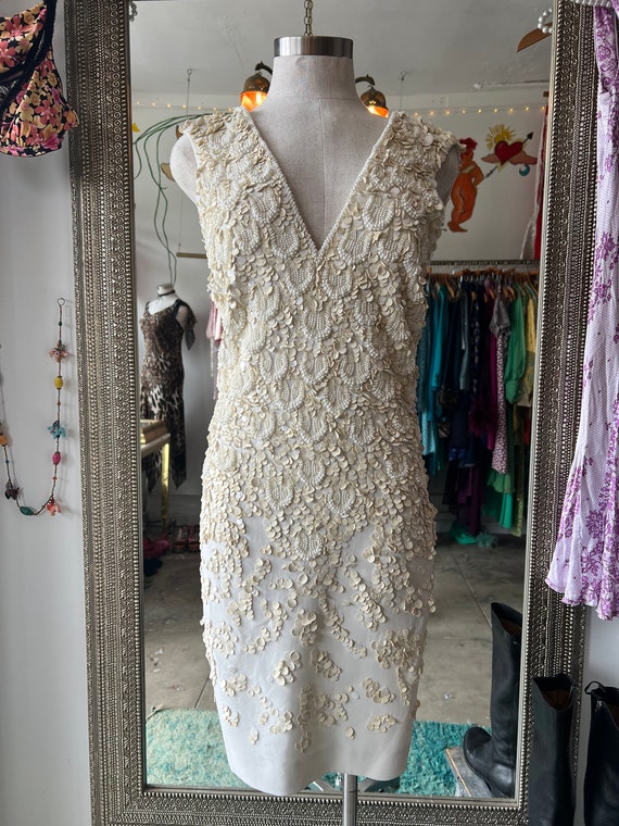 Roberto Cavalli White Sequin Embellished Mini Dres