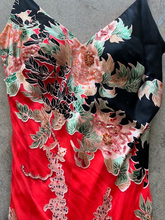 Sue Wong Red Silk Dress - image 3