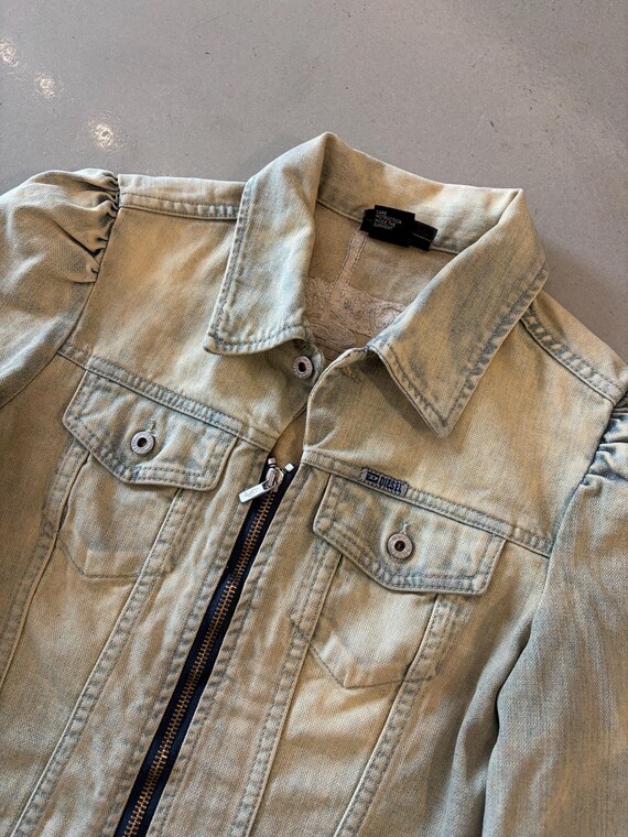 Diesel 'diesel Land' Embroidered Denim Zip-up Jacket - Etsy