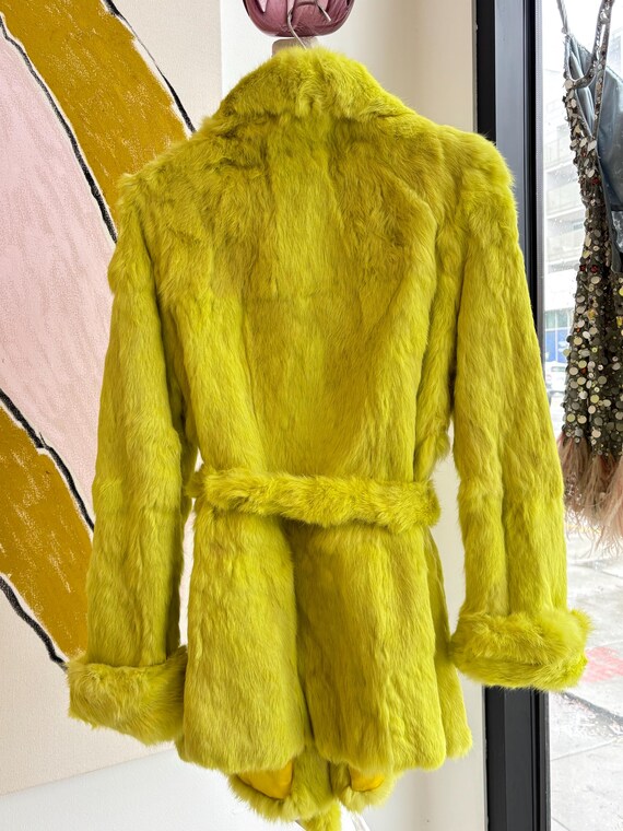 Bright Green Fur Coat View 3