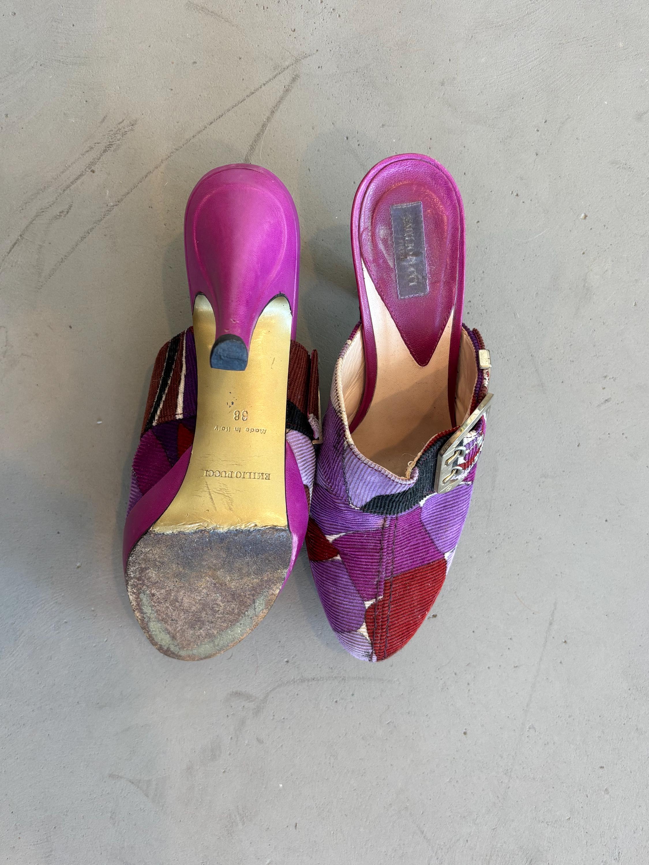 Emilio Pucci Y2k Corduroy Mules - Etsy