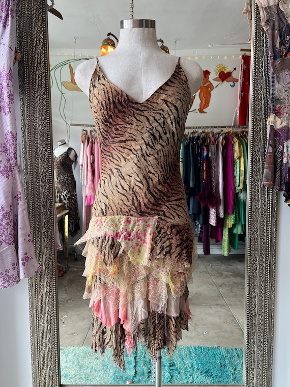 Tiger Mixed Print Fairy Dress