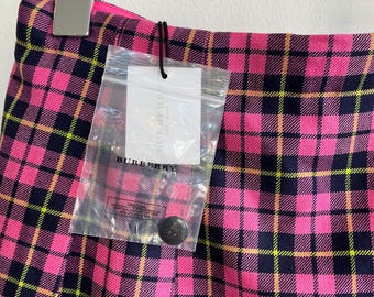 Burberry Hot Pink Plaid Skirt - Etsy