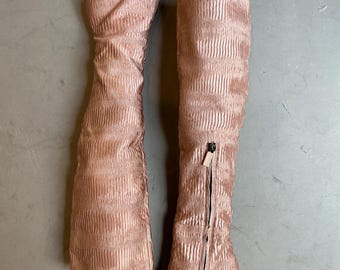 Gucci Pink Knee High Heeled Boots