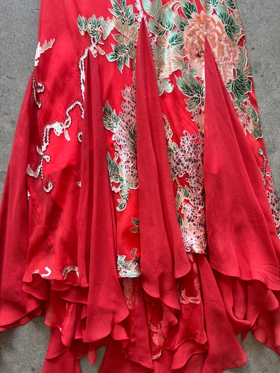 Sue Wong Red Silk Dress - image 5