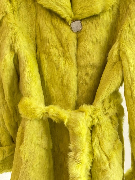 Bright Green Fur Coat View 2