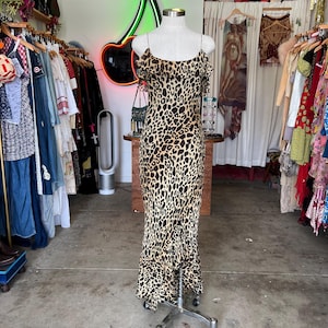 Caché Leopard Print Silk Dress