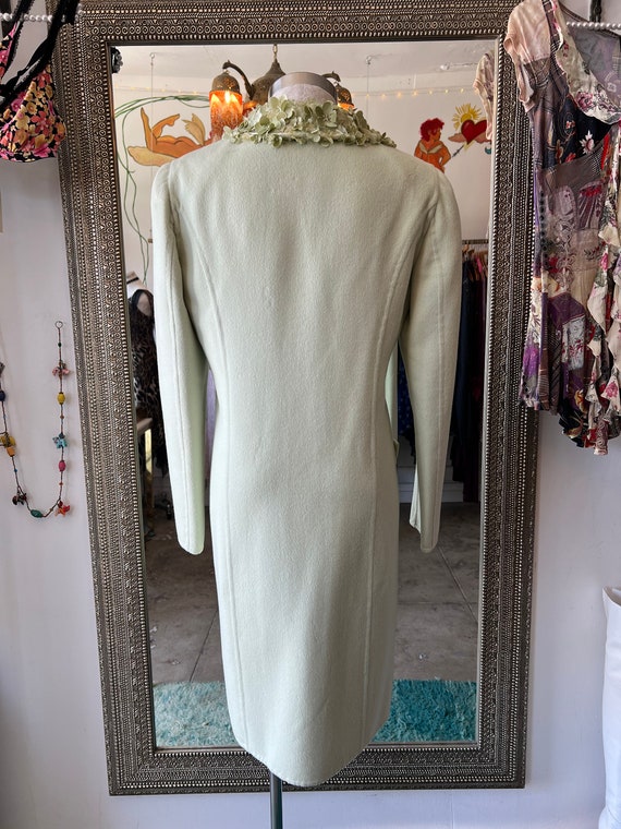 Valentino Pastel Green Coat With Floral Collar - Etsy
