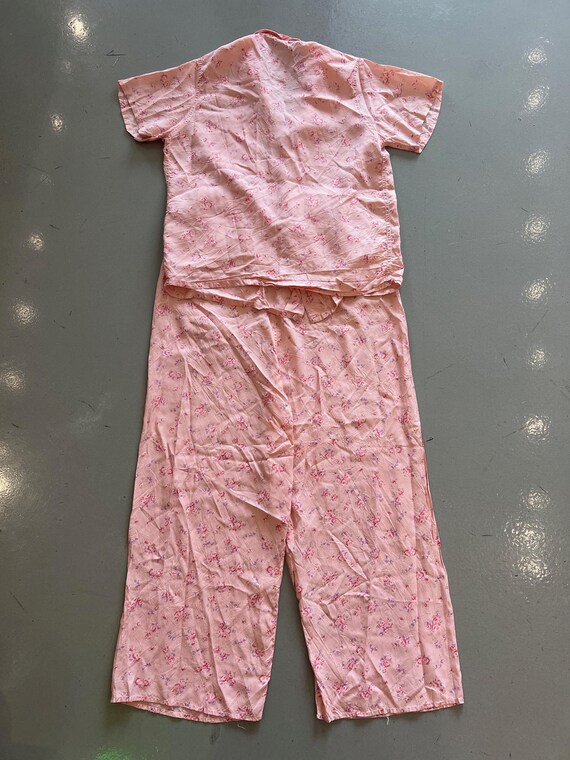 30's Pink Floral Pajama Set - image 2