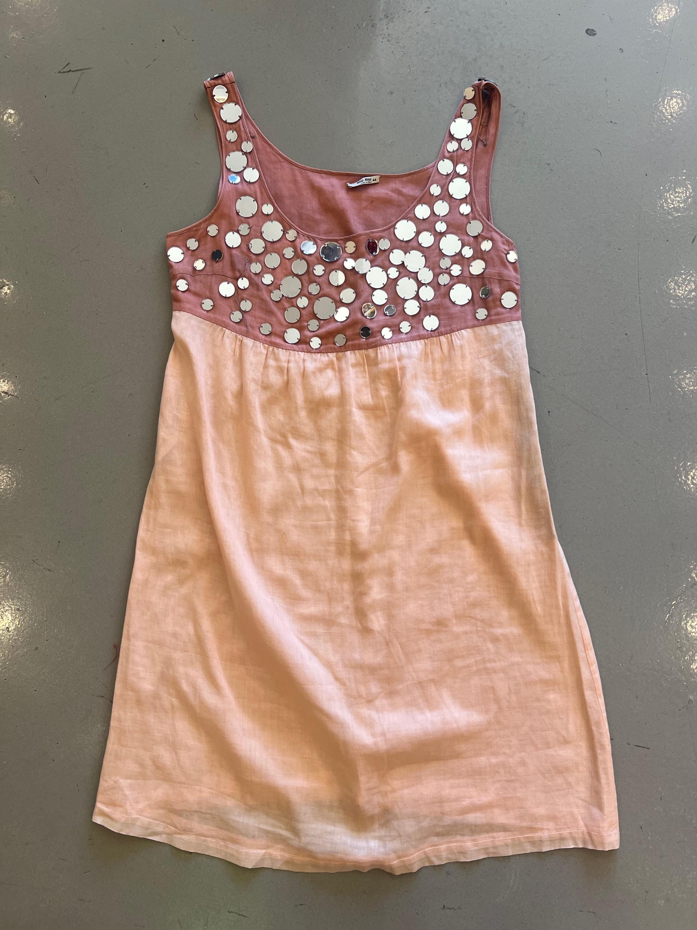 miu miu pink sequin dress Miu Miu Pink Mirror Dress