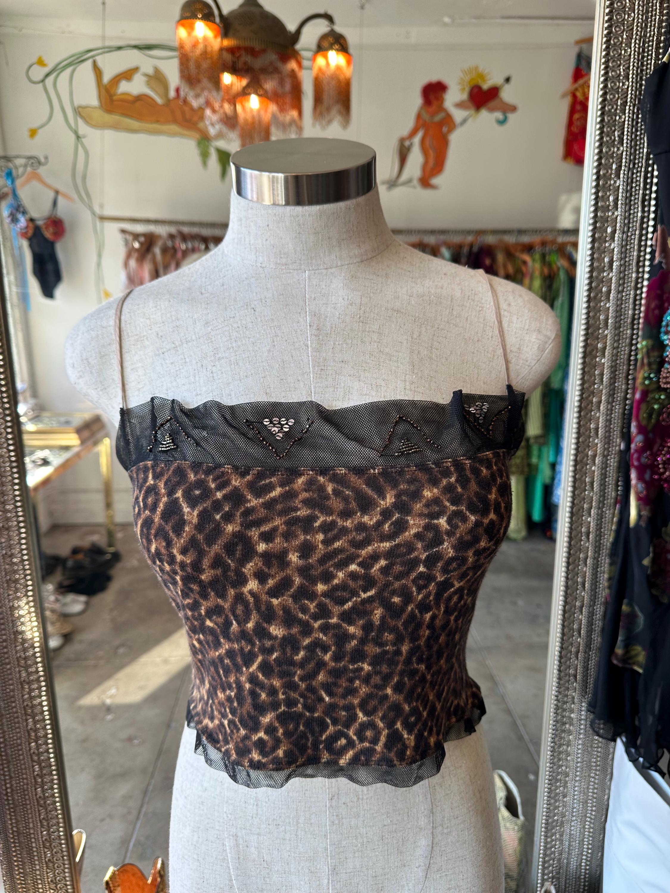 ヒョウ柄 クロップドキャミソール ヒョウ柄クロップドキャミソール - Etsy 日本