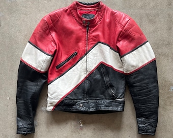 Vintage leather motorcycle jacket