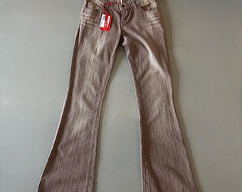 NWT Miss sixty bruine gestreepte jeans/broek met lage taille en lage taille