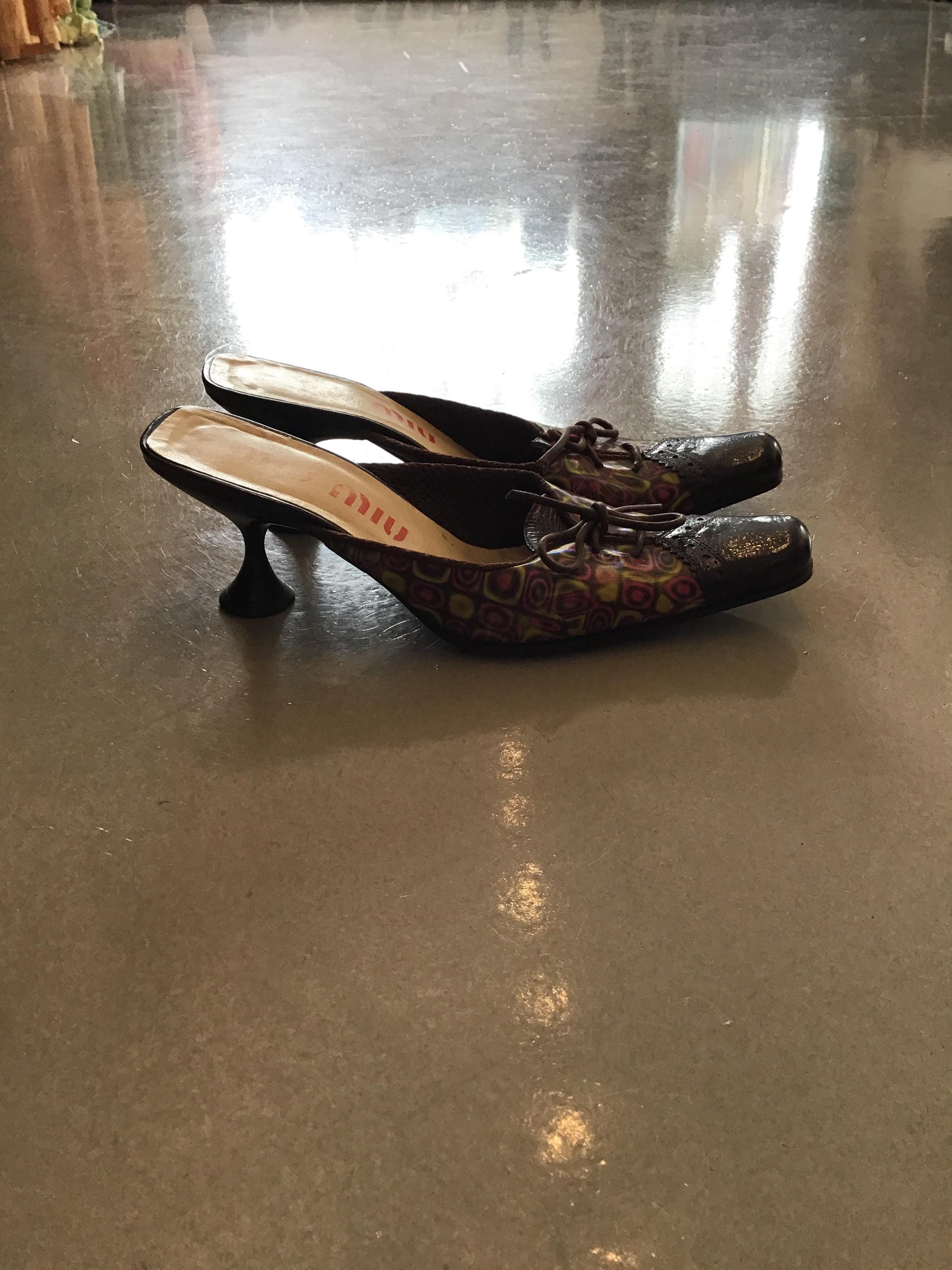 Miumiu 1999 Holographic Brown Lace-up Pumps - Etsy