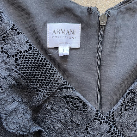 Armani Black Velvet and Lace Dress